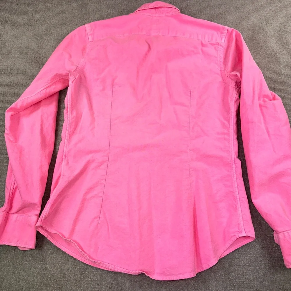Ralph Lauren Sport Womens Neon Pink Cotton Oxford Button Down Shirt Size 6
